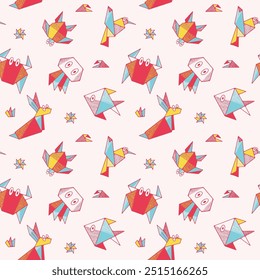 Dibujado a mano lindo Origami sin patrón de Vector por Sansroom