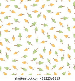 Hand-drawn Cute seamless pattern with ice cream. Can be used for wrapping paper, gift wrapping, textiles, etc.