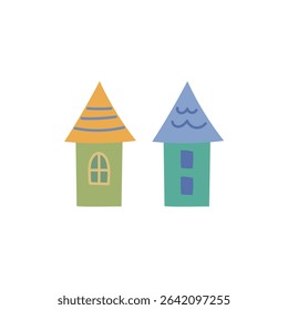 Hand-drawn cute and simple house illustration [Type E]