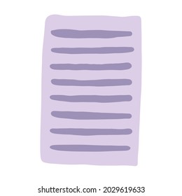 Hand-drawn cute striped note paper sheet. Cartoon illustration of decorative note paper. To-do list with blank space for text. 