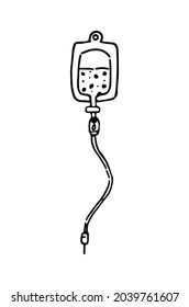 Hand-drawn cute vector doodle illustration of dropper. Black and white outline.