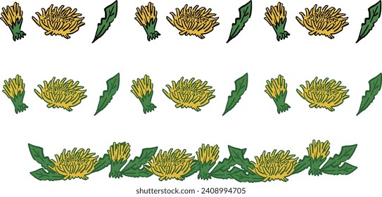 Hand-drawn dandelion pop line illustration