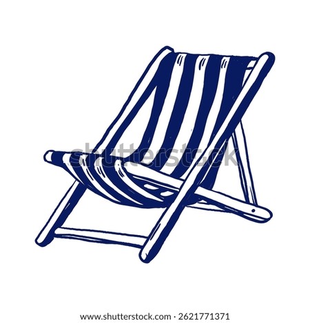 Hand-drawn deck chair front view.