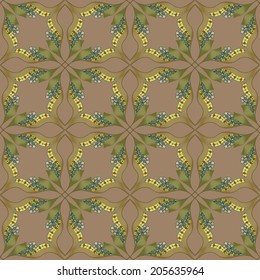 Hand-drawn decorative bright seamless pattern. 