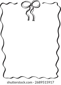 Marco decorativo dibujado a mano con bordes ondulados audaces y un arco centrado. Perfecto para tarjetas, carteles y Plantillas decorativas creativas