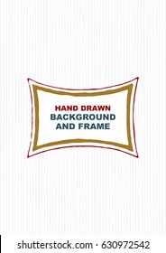 Hand-drawn decorative frame and pen strokes background