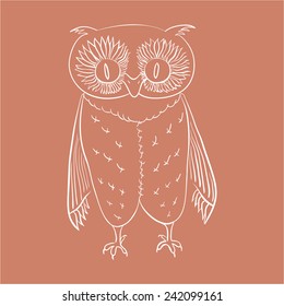 Hand-drawn decorative owl