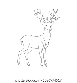 Hand-Drawn Deer Illustration for Nature Art