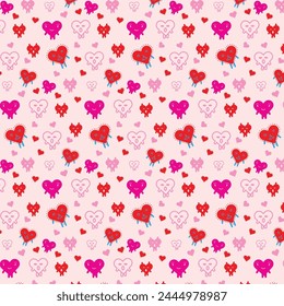 Hand-drawn design conversation hearts illustration pattern