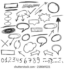 Hand-drawn design elements collection