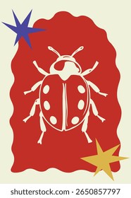 A hand-drawn design of a ladybug with a motivational quote. Perfect for nature-inspired home decor, wall art, and art prints.
