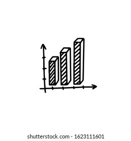Hand-drawn diagram, graphic. Black vector on a white background. Business icons, infographics. Elements for analysis. Isolated.