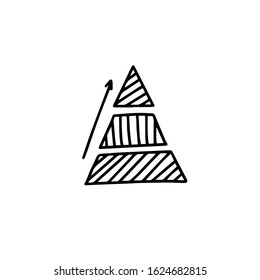 Hand-drawn diagram, graphic. Black vector on a white background. Business icons, infographics. Elements for analysis. Isolated.