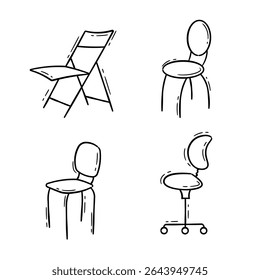 Dibujado a mano diferentes Huts doodle ilustraciones