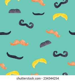Hand-drawn different style of mustaches