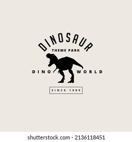 Handdrawn Dinosaur Logo design vector template theme park animal badge, label.