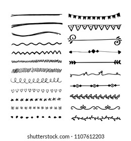 Hand-drawn dividers line set.