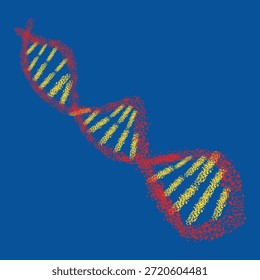 Desenhado a mão DNA Dupla Hélice Ciência e Biologia Ilustração