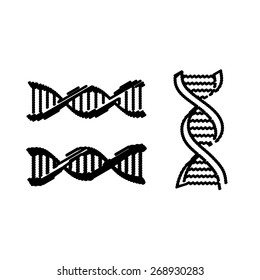 Hand-drawn DNA spiral icon vector abstract illustration