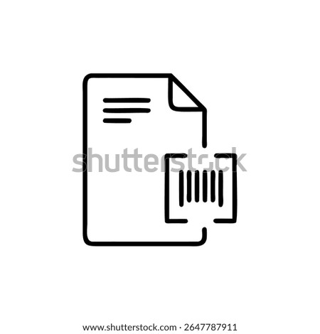 Handdrawn document with barcode symbol on background paper file