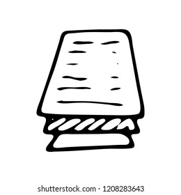 Handdrawn document doodle icon. Hand drawn black sketch. Sign symbol. Decoration element. White background. Isolated. Flat design. Vector illustration.