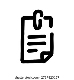 Hand-drawn document icon set featuring file, clipboard, checklist, report, survey, and agreement. Editable stroke flat vector icons, ideal for professional business designs.