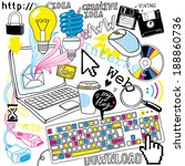 Hand-drawn doddle web collection