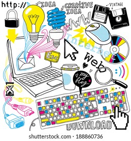 Hand-drawn doddle web collection