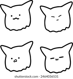 Hand-Drawn Dog Doodles- Expressive Line Art Pups with Emoticon Faces