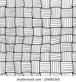 Hand-drawn doodle abstract  knitting seamless pattern