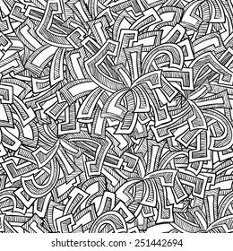 Hand-drawn doodle abstract seamless pattern