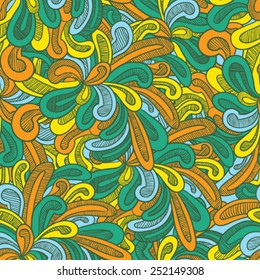 Hand-drawn doodle abstract seamless pattern