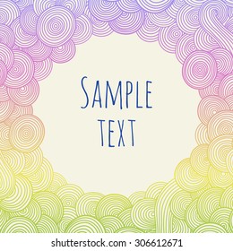 Hand-drawn doodle with abstract wave. Vector wavy background . Template can be used for tickets, congratulations, label, etc