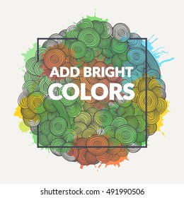 Hand-drawn doodle with abstract wave. Vector wavy background.