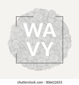 Hand-drawn doodle with abstract waves. Vector wavy background . Template can be used for tickets, congratulations, label, etc