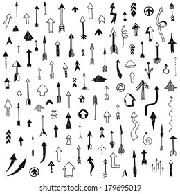 colección de la flecha del doodle dibujada a mano