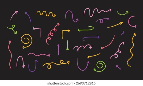 Colección de flechas Doodle dibujadas a mano para la dirección