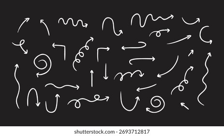 Colección de flechas Doodle dibujadas a mano para la dirección