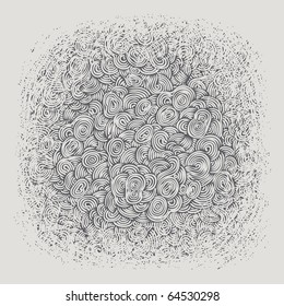 Hand-drawn doodle background with space for your text, vector illustration