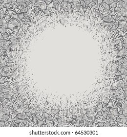 Hand-drawn doodle background with space for your text, vector illustration