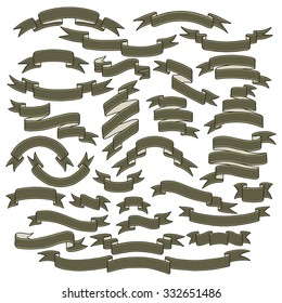 Hand-drawn doodle banners set. Vector illustration isolated on white.