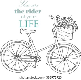 Handdrawn Doodle Bicycle You Rider Your Stock Vector (Royalty Free ...