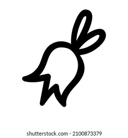 hand-drawn doodle bluebell. vector isolated cartoon illustration. line print