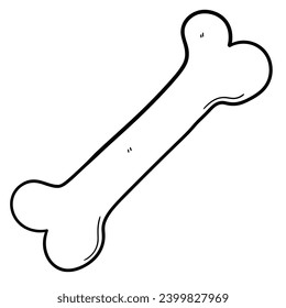 A hand-drawn doodle bone isolated on a white background. Vector illustration.
