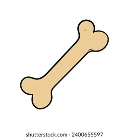 A hand-drawn doodle bone isolated on a white background. Vector illustration.