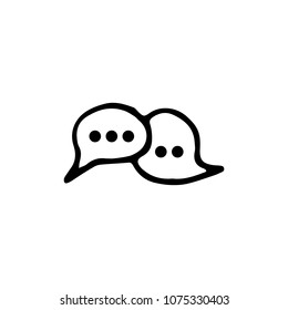 Handdrawn doodle chat icon. Hand drawn black sketch. Sign symbol. Decoration element. White background. Isolated. Flat design. Vector illustration.