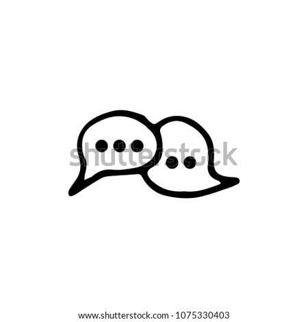 Handdrawn doodle chat icon. Hand drawn black sketch. Sign symbol. Decoration element. White background. Isolated. Flat design. Vector illustration.