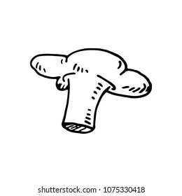Handdrawn doodle chef hat icon. Hand drawn black sketch. Sign symbol. Decoration element. White background. Isolated. Flat design. Vector illustration.