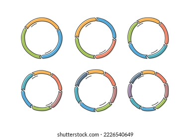 Handdrawn doodle circle arrows, doodle circle diagram, vector eps10 illustration