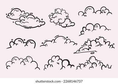 Handdrawn doodle cloud in cartoon style